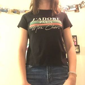 Black green and red cropped top